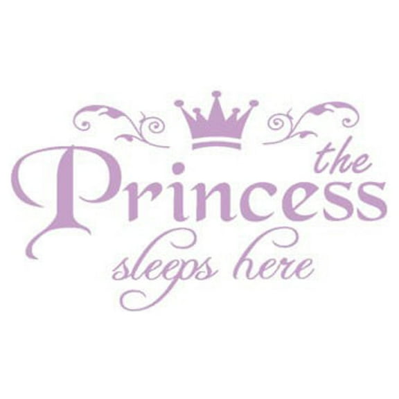Jierger Princess Home Decor Wall Sticker Decal Bedroom Door Vinyl Art Mural for Kids Girls Bedroom Living Room Nursery Home Background Decoration 11x19CM