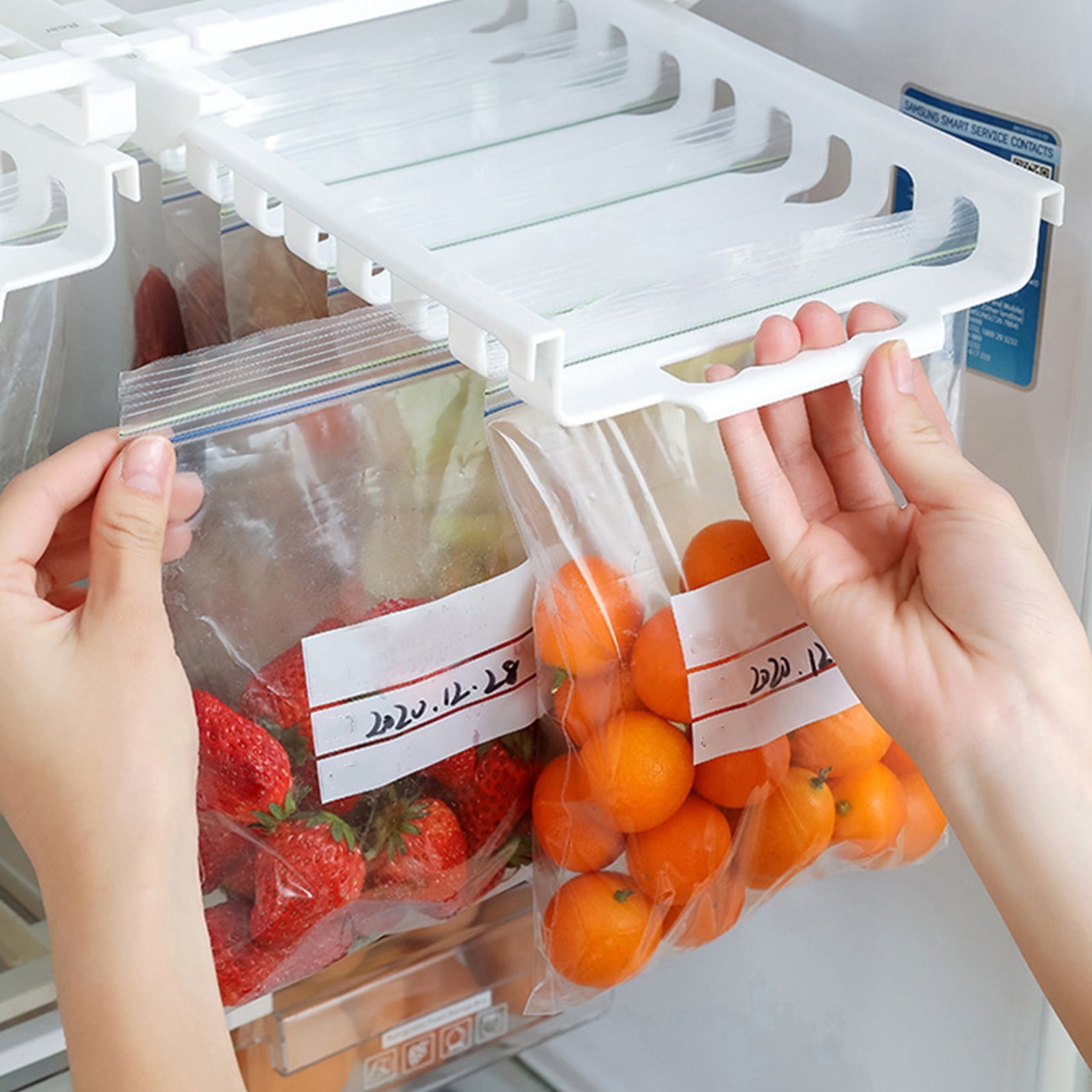 Jierger Refrigerator Storage Bag Storage Rack Kitchen Retractable ...
