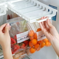 Jierger Refrigerator Storage Bag Storage Rack Kitchen Retractable Sealed Bag Organizer for Fruits Vegetable Food Fresh-keeping