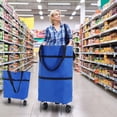 thumbnail image 1 of Jierger Shopping Bag with Wheels Protable Shopping Trolley Bag with Wheels Foldable Cart Rolling Grocery Handbag Large Capacity for Travel and Home, 1 of 8