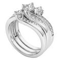 thumbnail image 1 of Jierger Silver Gold Promise Rings Delicate Design Knot Set Diamond Fashion Ring Light High Grade Ring Three in One Wedding Band Set Diamond Proposal Ring Inlaid Zircon Engagement Ring for Women, 1 of 6