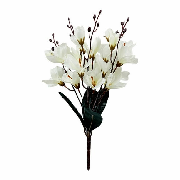 Jierger Simulated Magnolia Single Small Handlebar Flower Autumn Color Talan Orchid Project Decoration Flower Arrangement Household Flower Art Thanksgiving Christmas Party Garden Porch Patio Yard Decor