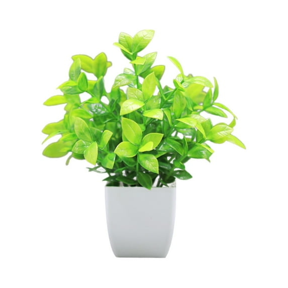 Jierger Small Potted Plants Mini Artificial Greenery for Home Decor, Artificial Potted Plant Decoration with Plant Combination, Indoor Tabletop Decoration for Desk, Shelf and Kitchen Counter