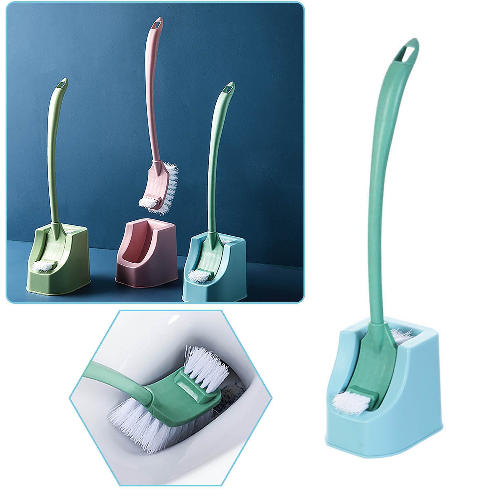 Jierger Toilet Brush and Holder Set for Bathroom Toilet Bowl Brush and Holder Toilet Brush for ...