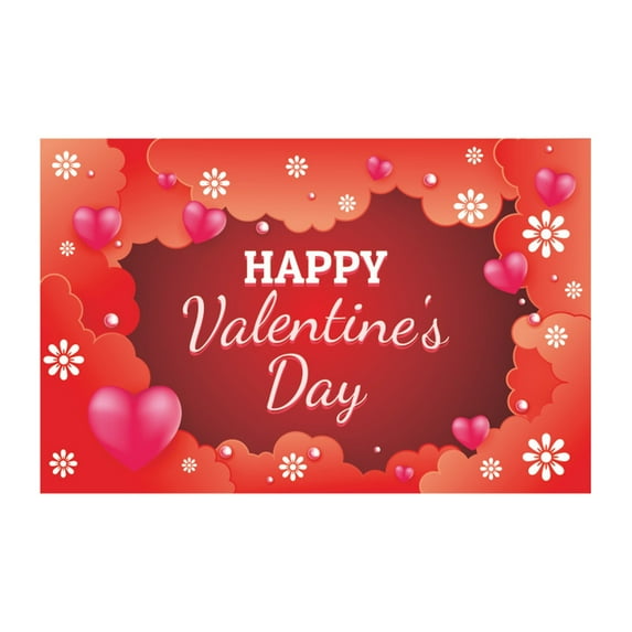 Jierger Valentine's Day Banner Happy Valentine's Day Background Cloth Banner Valentine's Day Party Flag Decoration Articles 115 * 180cm/45.2 * 70.8in