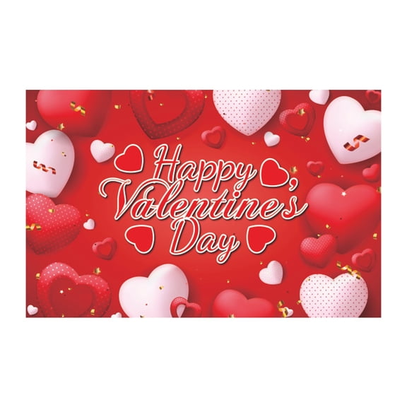 Jierger Valentine's Day Banner Happy Valentine's Day Background Cloth Banner Valentine's Day Party Flag Decoration Articles 115 * 180cm/45.2 * 70.8in