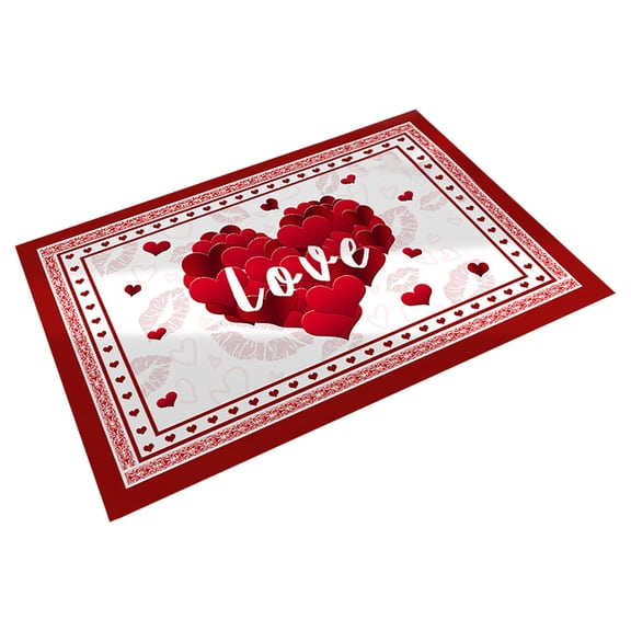 Jierger Valentines Day Heart Doormat Love Decorative Floor Entrance Rubber Mat Decor Doot Mat Non Slip LowProfile Indoor Outdoor Welcome Mat Washable Winter Holiday Doormate 15.74 x 23.62 Inch
