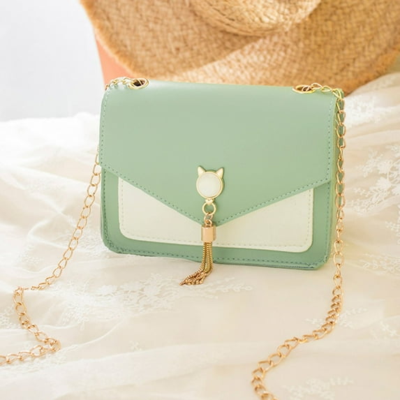 Jierger Women Cover Fringe Shoulder Small Square Bag Messenger Cat Mobile Phone Bag for Women Shoulder Purses and Handbags for Men Women Outdoor Travel Work