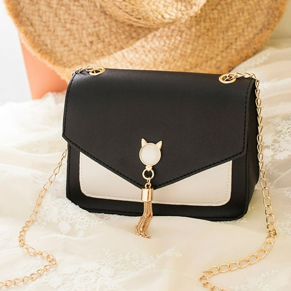 Jierger Women Cover Fringe Shoulder Small Square Bag Messenger Cat Mobile Phone Bag for Women Shoulder Purses and Handbags for Men Women Outdoor Travel Work