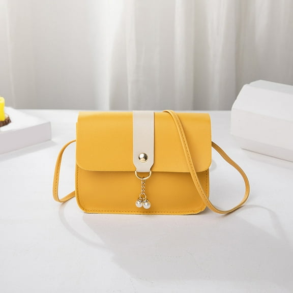 Jierger Women Shoulder Bag Fashionable Pearl Pendant Soft Leather Buckle Lightweight and Versatile Messenger Bag for Men Women Travel Work Satchel Bags