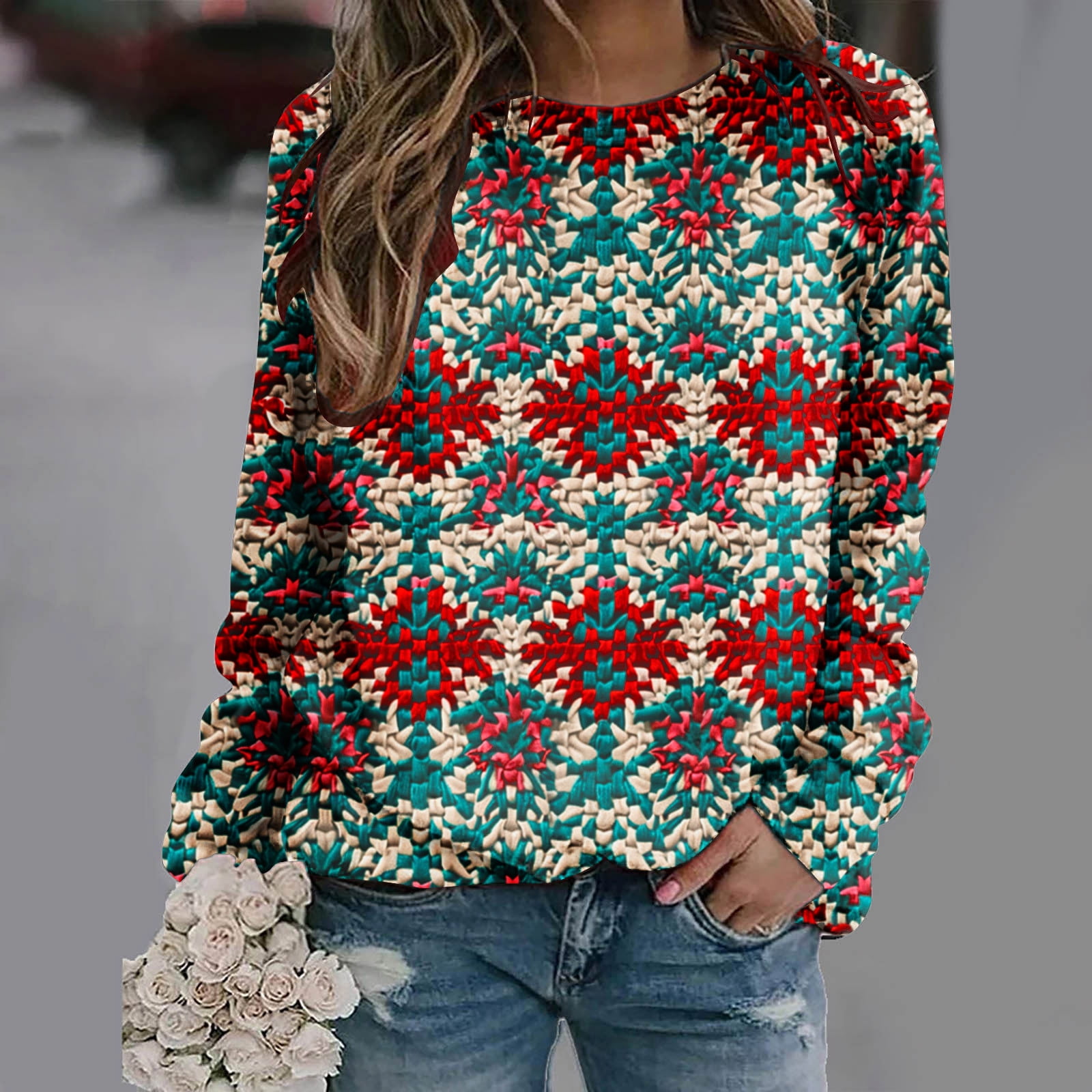 DKLOVIFU Weihnachtspulli Damen - Lustiger Christmas Sweater Mit Print