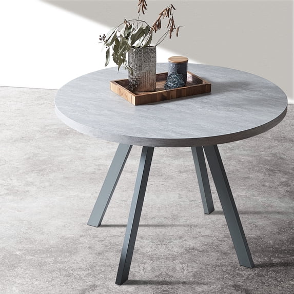 Jiexi 35" Round Easy To Clean Dining Table, Gray