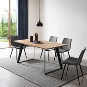 Jiexi 5 Piece Modern MDF & Metal Dining Table Set, Gray