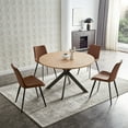 thumbnail image 1 of Jiexi Mid Century Modern Collection 46.4" Round Steel Legs Dining Table, Oak, 1 of 5