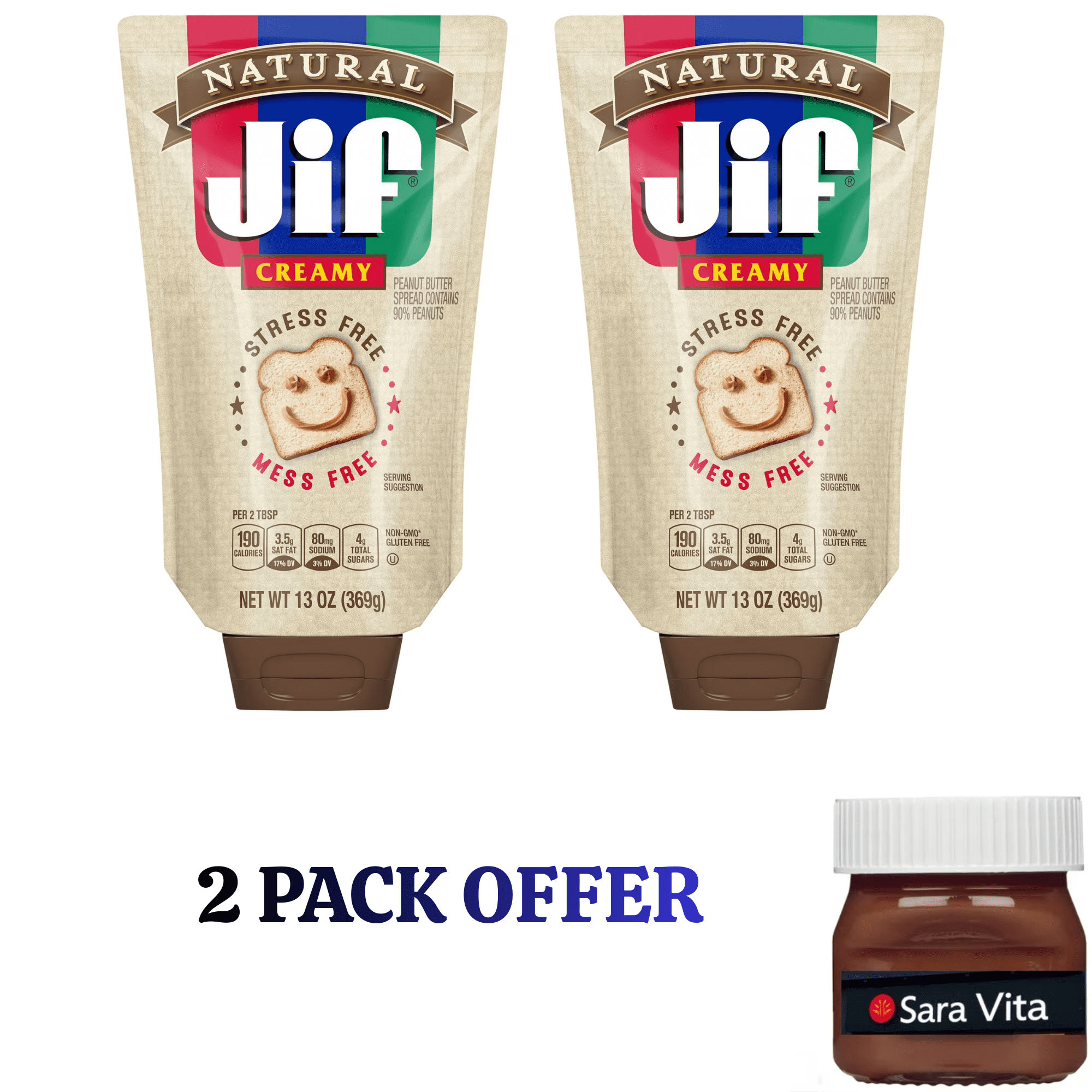 Jif 13 Ounce Natural Squeeze Pouch