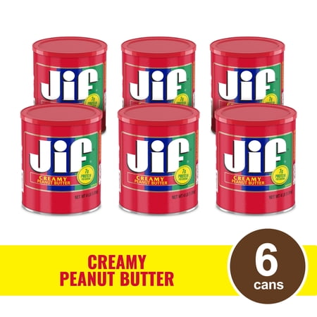 (6 pack) Jif Creamy Peanut Butter, 4-Pound Can