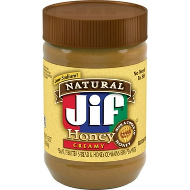 Jif Creamy Natural Peanut Butter with Honey, 16 oz