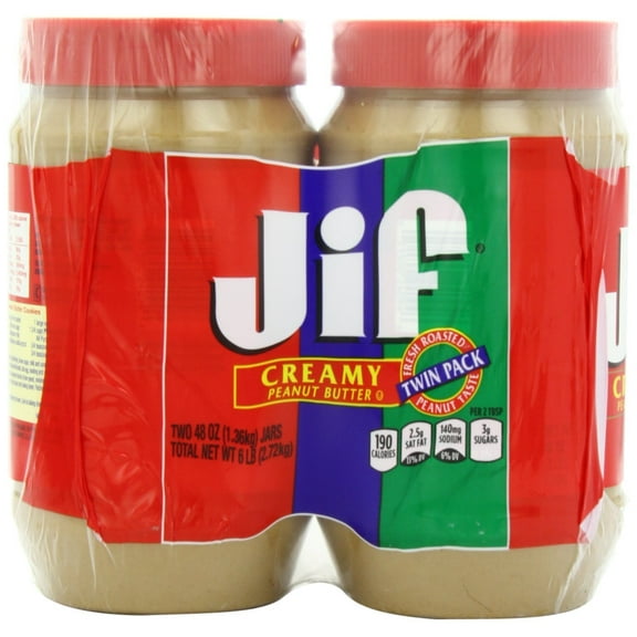 Jif Creamy Peanut Butter, 48 Ounce, 2 count by Jif