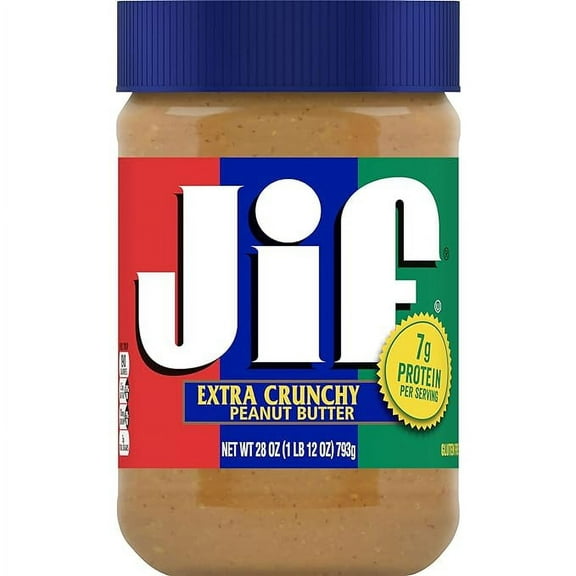 Jif Extra Crunchy Peanut Butter, 28 Oz, 2 Pack