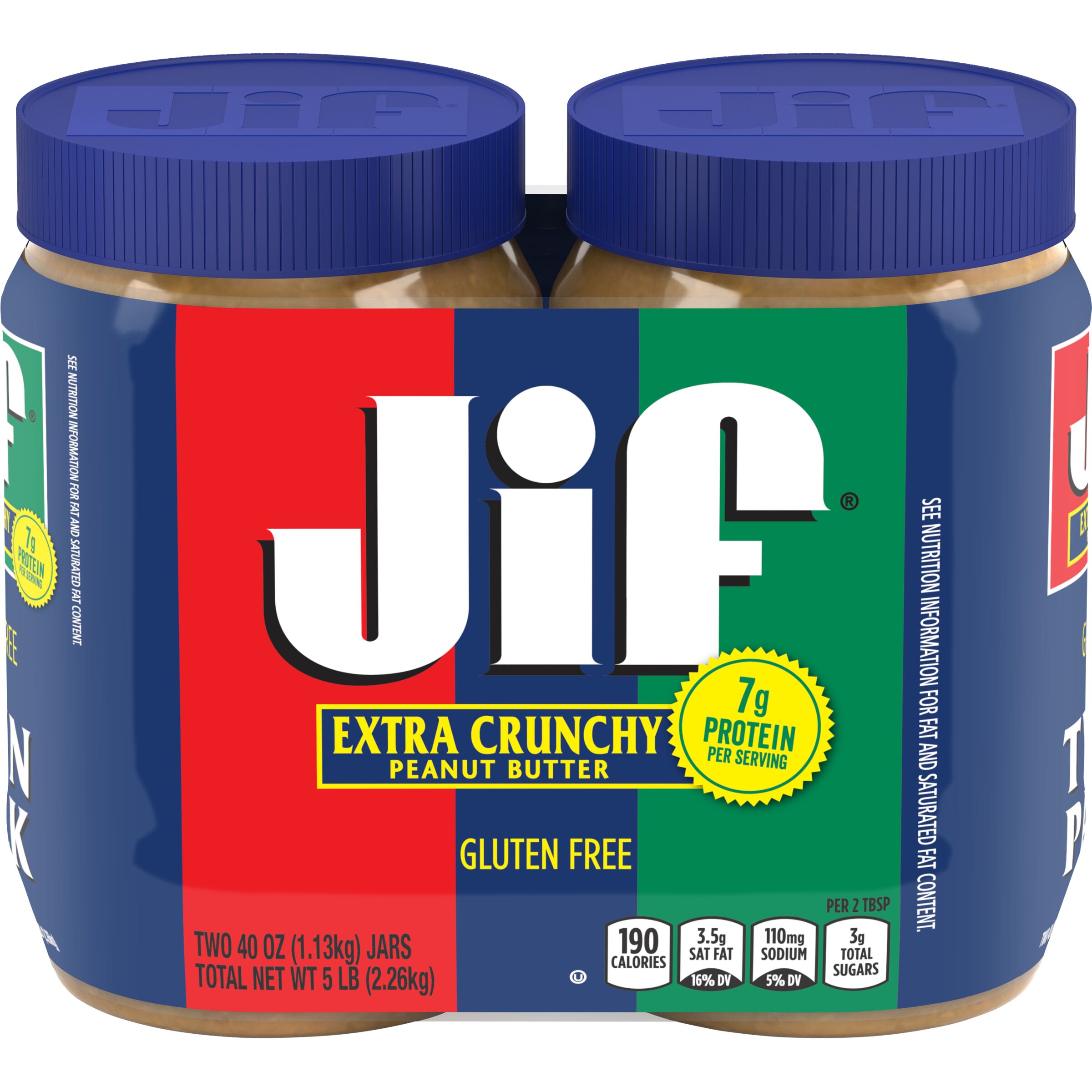 Jif Extra Crunchy Peanut Butter Twin Pack, 80-Ounce - image 1 of 8