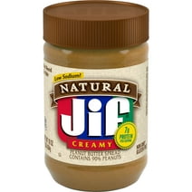 Jif Natural Creamy Peanut Butter Spread, 16-Ounce Jar