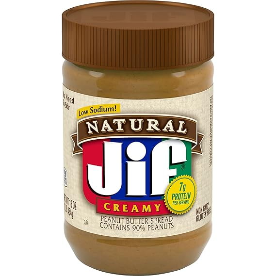 Jif Natural Creamy Peanut Butter Spread, 16 Ounce