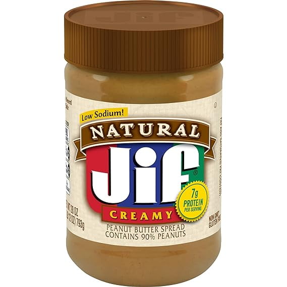 Jif Natural Creamy Peanut Butter Spread, 28 Ounces