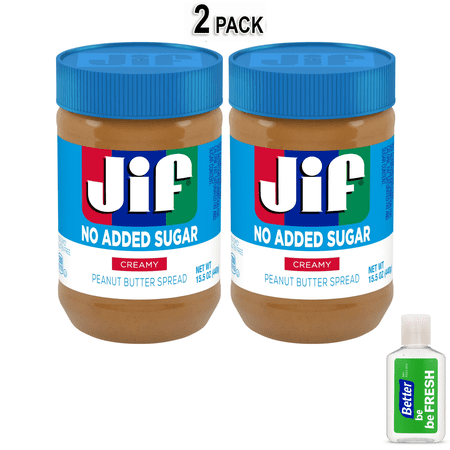 Jif No Added Sugar Creamy Peanut Butter Spread, 15.5 oz