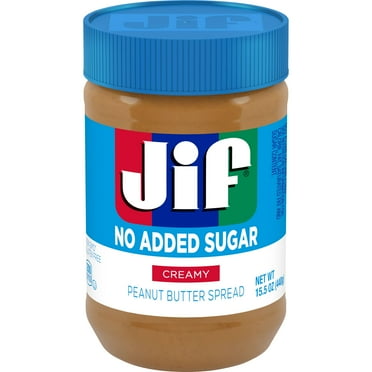 Jif No Added Sugar Creamy Peanut Butter Spread, 15.5 oz