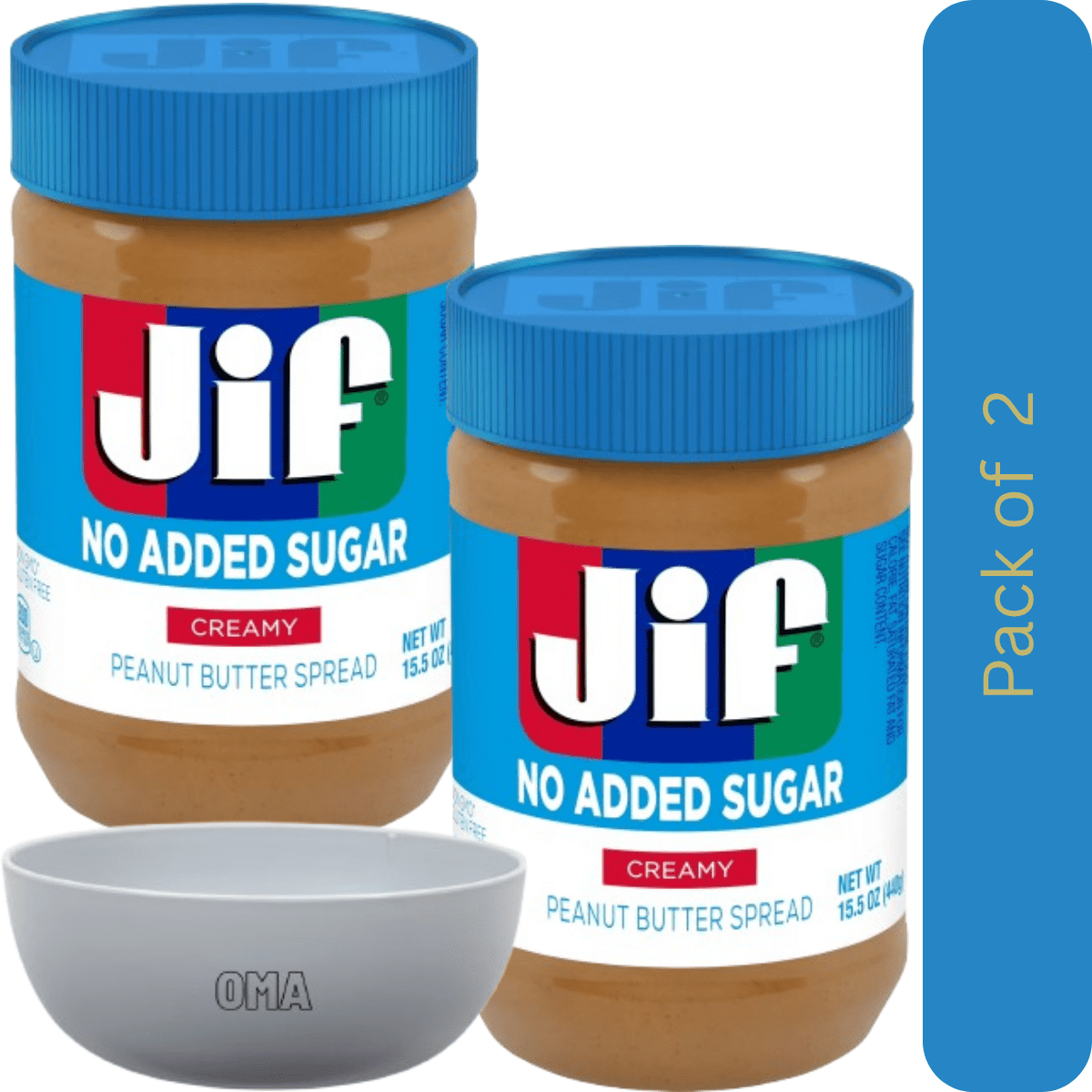 Jif No Added Sugar Creamy Peanut Butter Spread 2 Pack 15 5 Oz Each jif-no-added-sugar-creamy-peanut-butter-spread-2-pack-15-5-oz-each