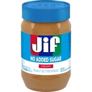 Jif No Added Sugar Creamy Peanut Butter Spread, 33.5 oz - Smooth, Creamy Texture, No Stir Peanut Butter Spread