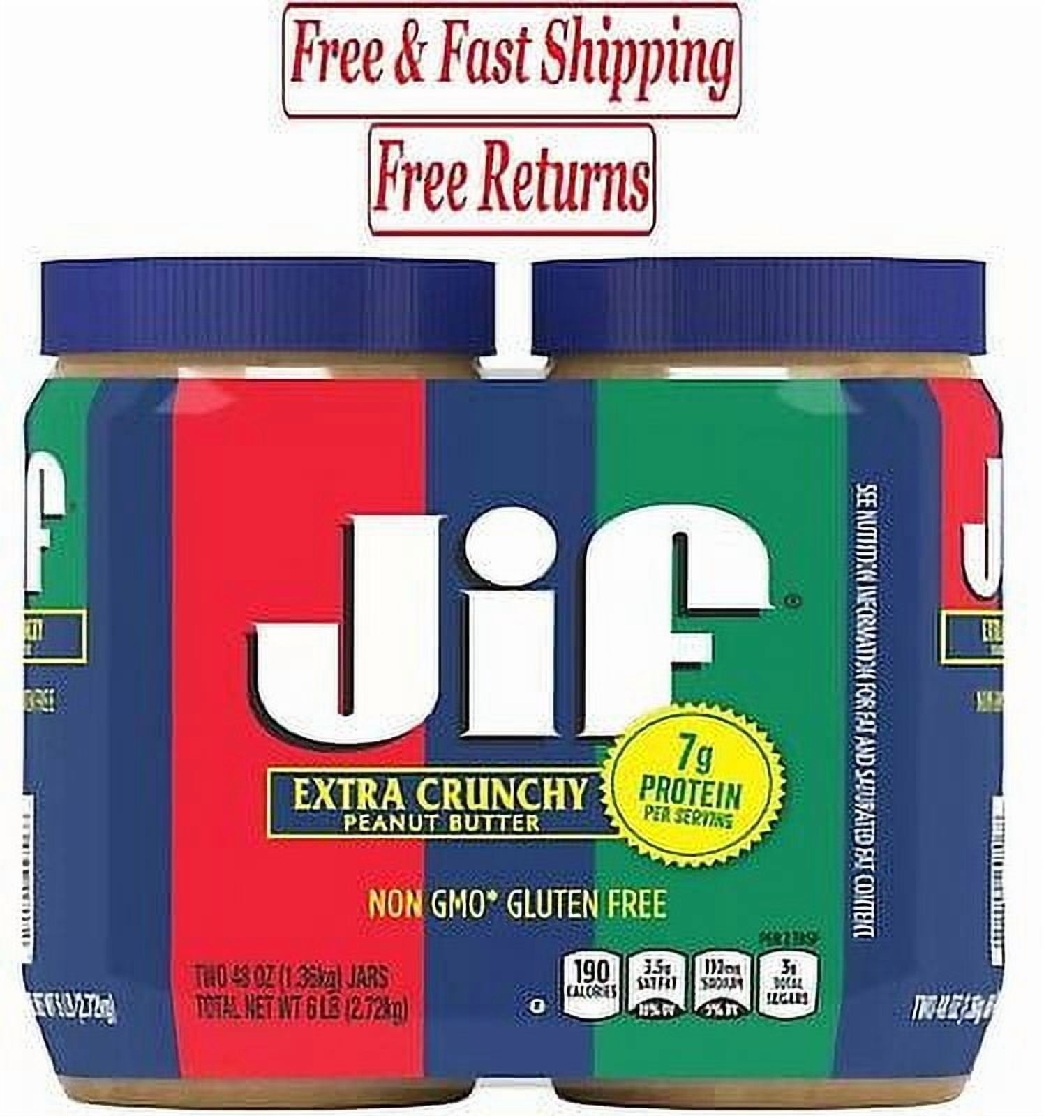 Jif Peanut Butter, Extra Crunchy, 48 oz, 2-Count