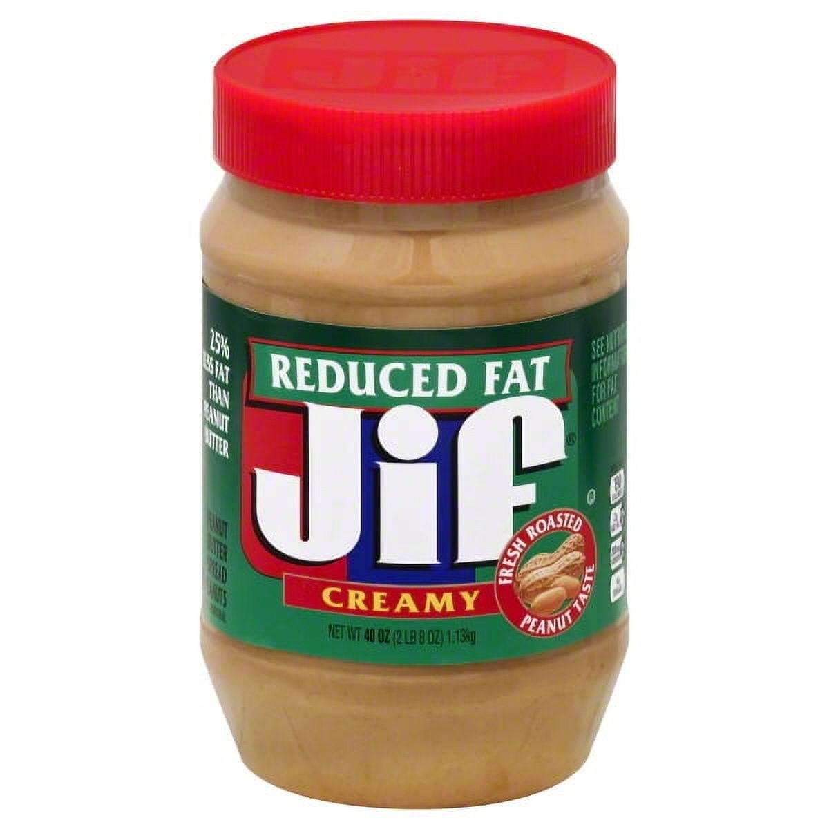 Jif Reduced Fat Creamy Peanut Butter, 40 oz
