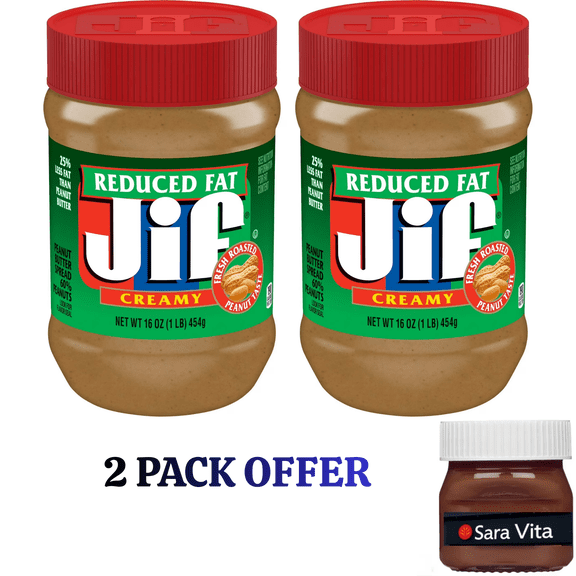 Jif Reduced Fat Creamy Peanut Butter Spread - 60% Peanuts, 16 ozs