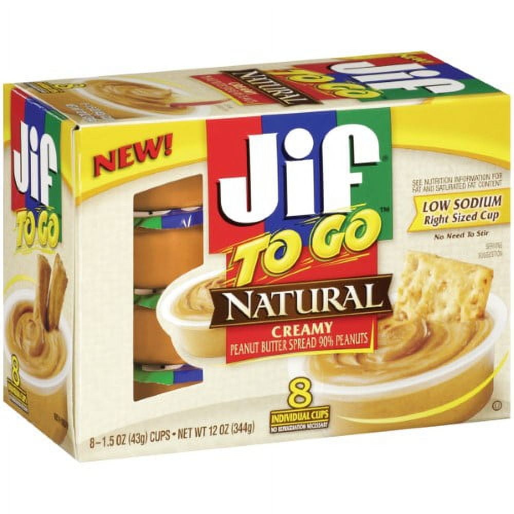 Spreads, Natural Creamy Peanut Butter, 1.5 oz Cup, 8/Box Spreads, Natural Creamy Peanut Butter, 1.5 oz Cup, 8/Box