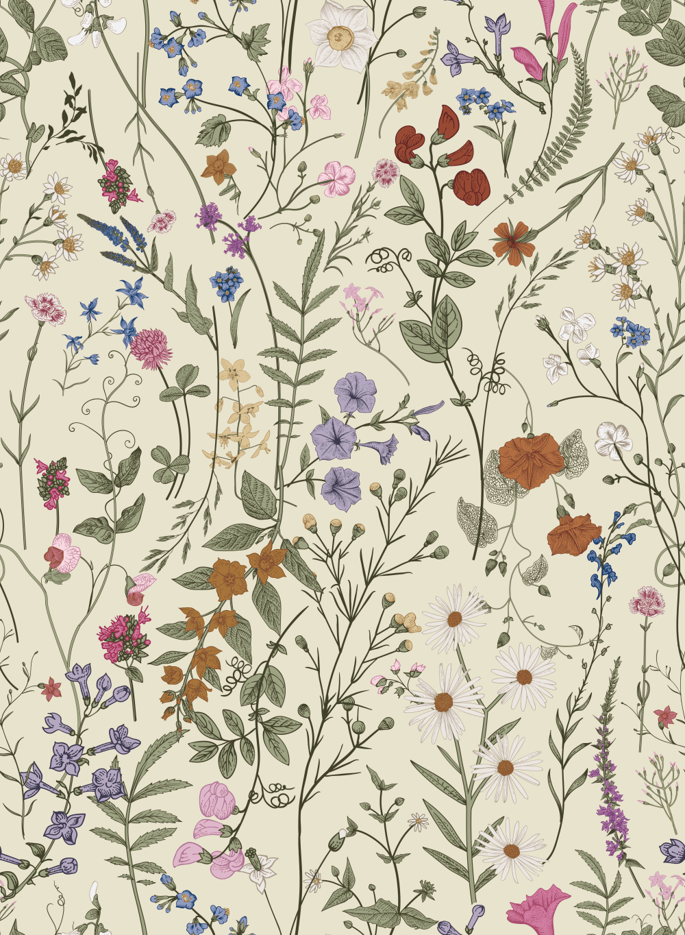 Xiayi Botanical Floral Peel and Stick Wallpaper 56.7 Sq. ft