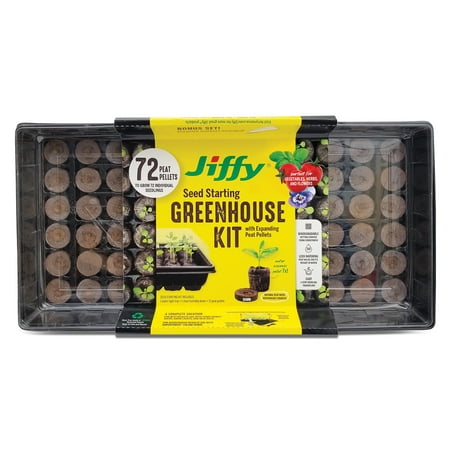 Jiffy  11" x 22" 36mm Greenhouse Seed Starter Kit with 72 Plant-based Expanding Peat Pellets