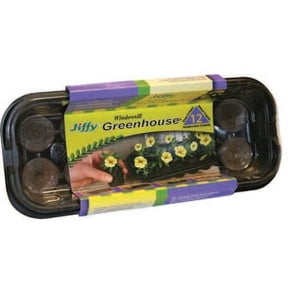 Jiffy Reusable 12 Cell Windowsill Greenhouse Seed Starter Kit with 36mm Peat Pellets