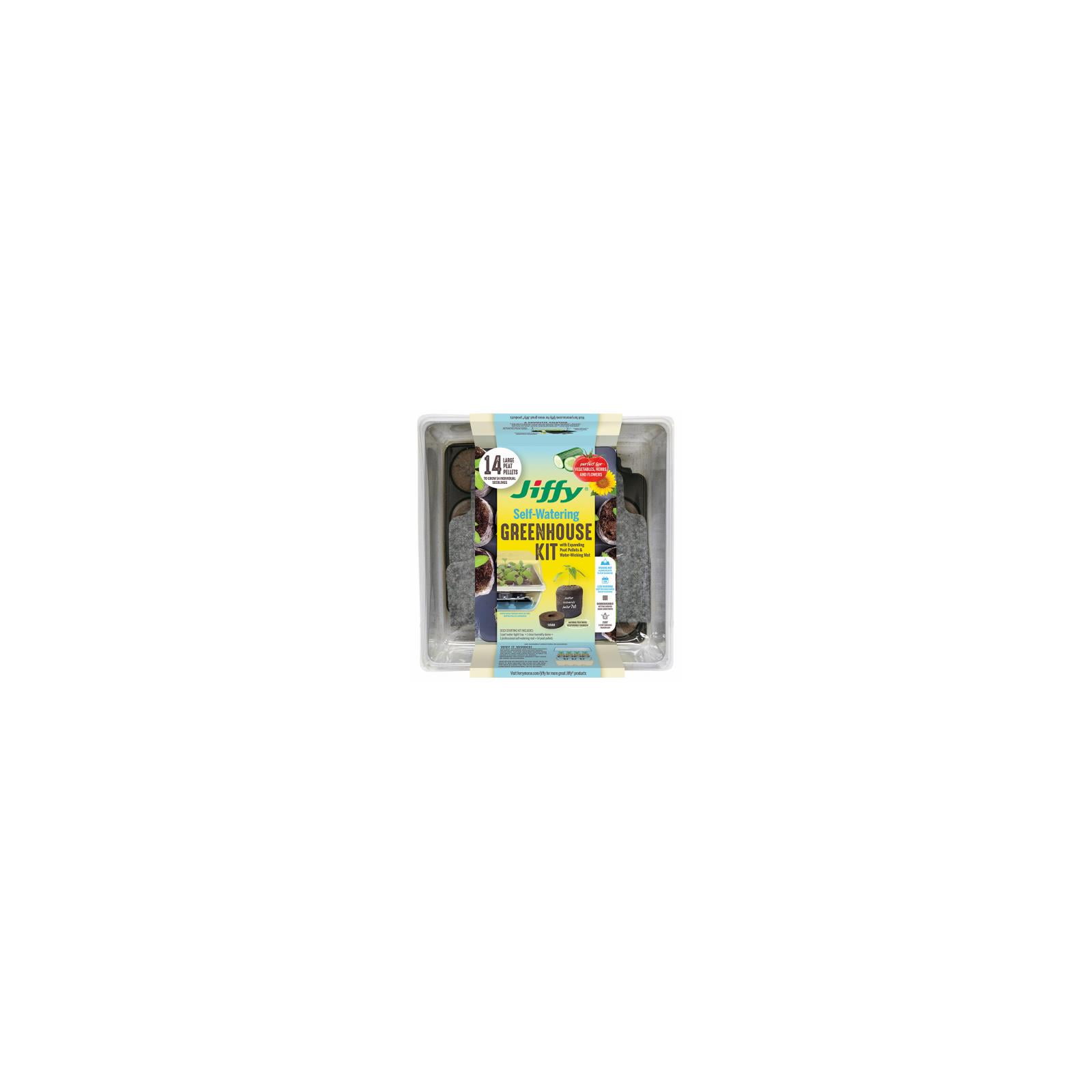Jiffy 14-Cell Self-Watering Greenhouse Seed Starter Kit T14HG — Residential Use, Standard Application