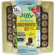 Jiffy 34-Cell 11 In. x 11 In. Self Watering Greenhouse Seed Starter Kit T34HG