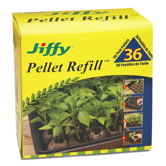 Jiffy 36mm Biodegradable Expanding Peat Pellet Refill for Indoor Seed Starting, 36 Count