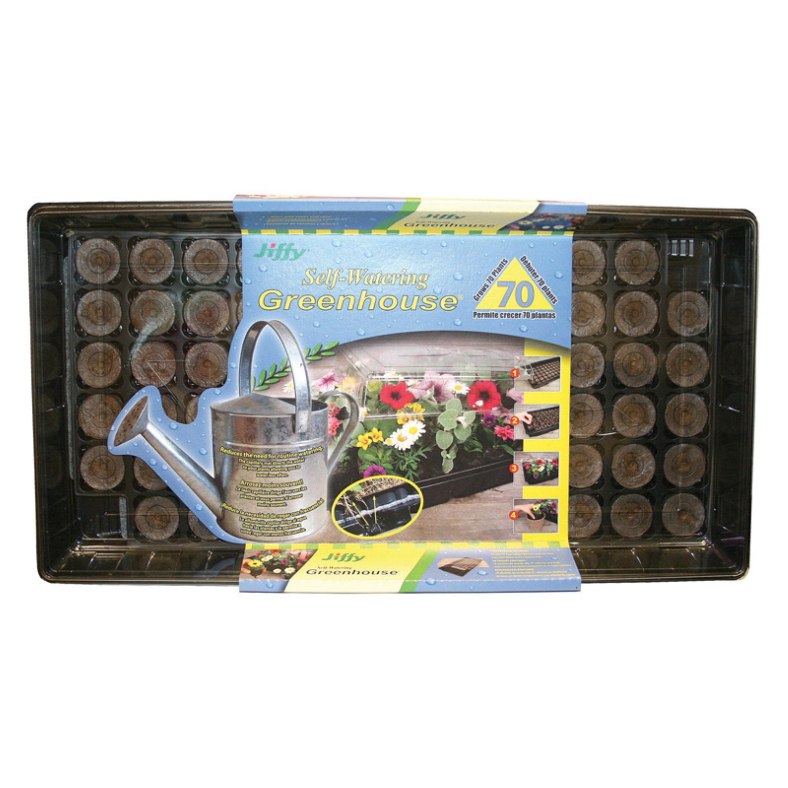 EcoGrow Black 22" Self-Watering Seed Starter Kit with 70 Peat Pellets