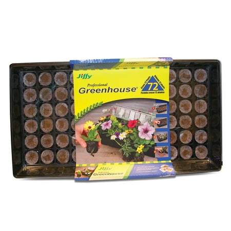 Harris Seeds - Jiffy 72 Cell Greenhouse Seed Starter Kit with 36mm Peat Pellets 21" x 11"