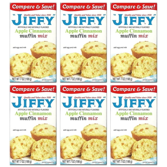 Jiffy Apple Cinnamon Muffin Mix 7-oz Boxes (Pack of 6)RD3