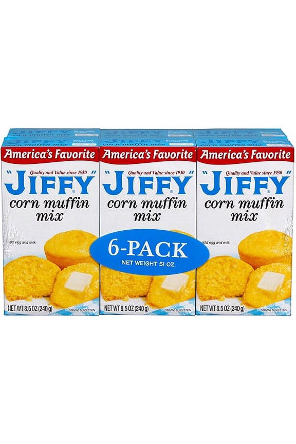 (6 Pack) Jiffy Corn Muffin Mix, 8.5 oz Box