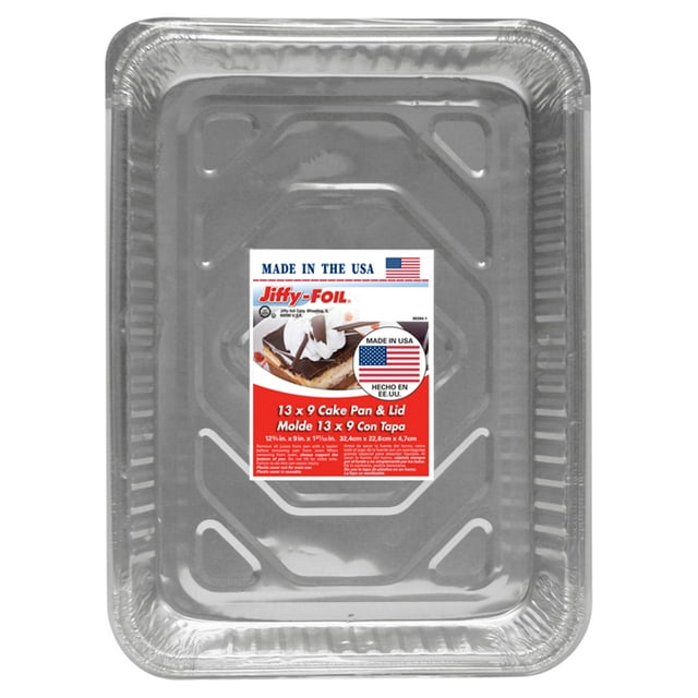 Jiffy-Foil Aluminum 13 x 9 Cake Pan & Lid - Walmart.com