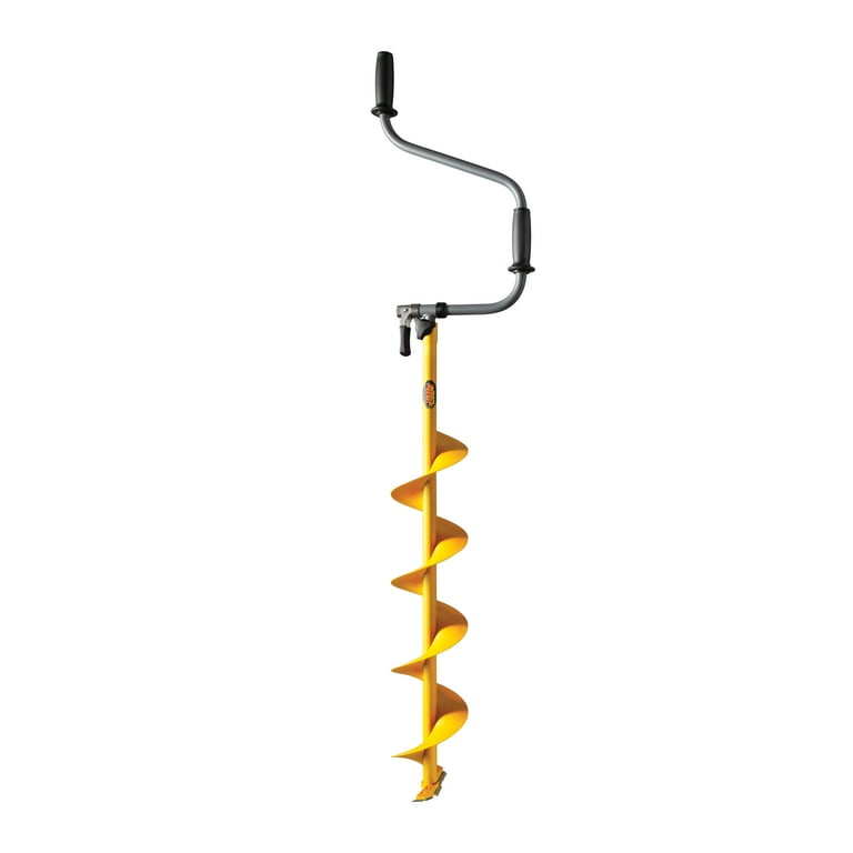 Jiffy Hand Auger, Flip-Down, Extendable, 6-Inch, Steel, Yellow