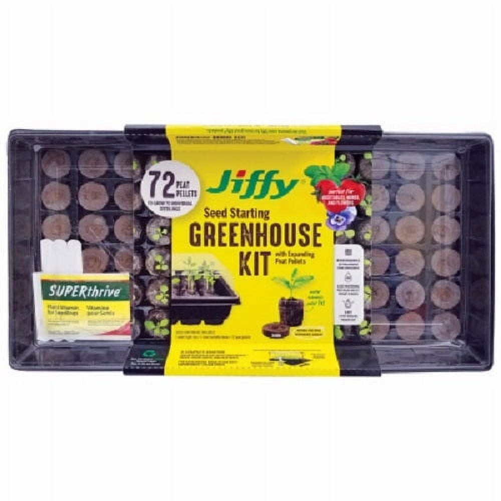 Jiffy J372PROGS Professional Greenhouse Seed Starting Tray Kits With 72 Pellets - Quantity of 20