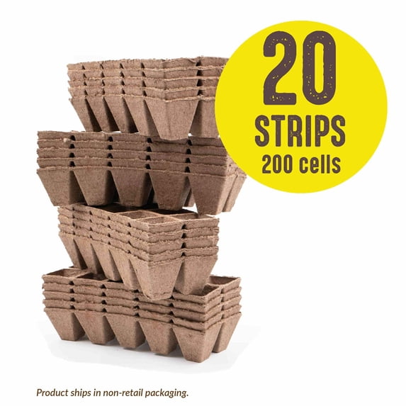 Jiffy Organic Seed Starting 10 Biodegradable Peat Strips (20 Strips - 200 Pot Cells)