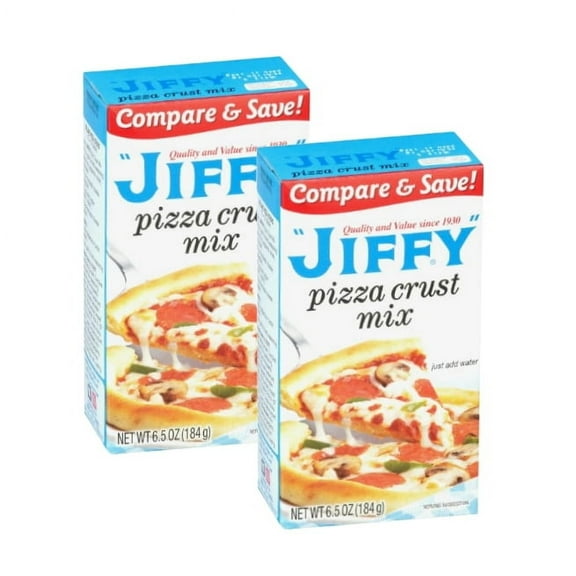 Jiffy Pizza Crust, Dry Mix, 6.5 oz (2 Pack)